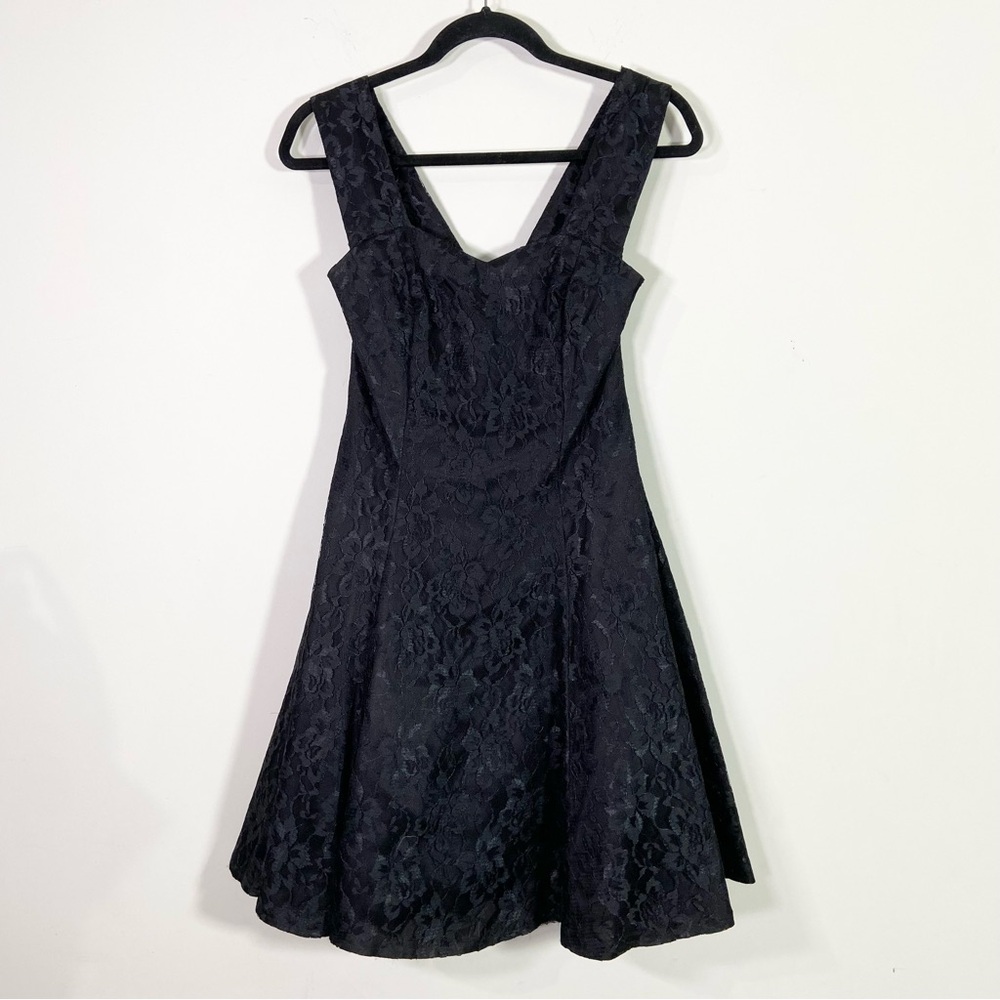 Vintage Roberta Black Lace Sweetheart A-Line Mini Dress